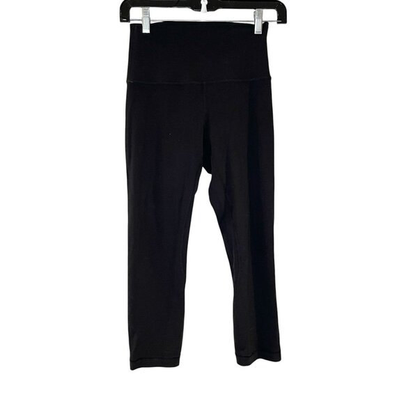 Lululemon Align Crop 21" Leggings Black‎ Solid Size 4 - Picture 1 of 5
